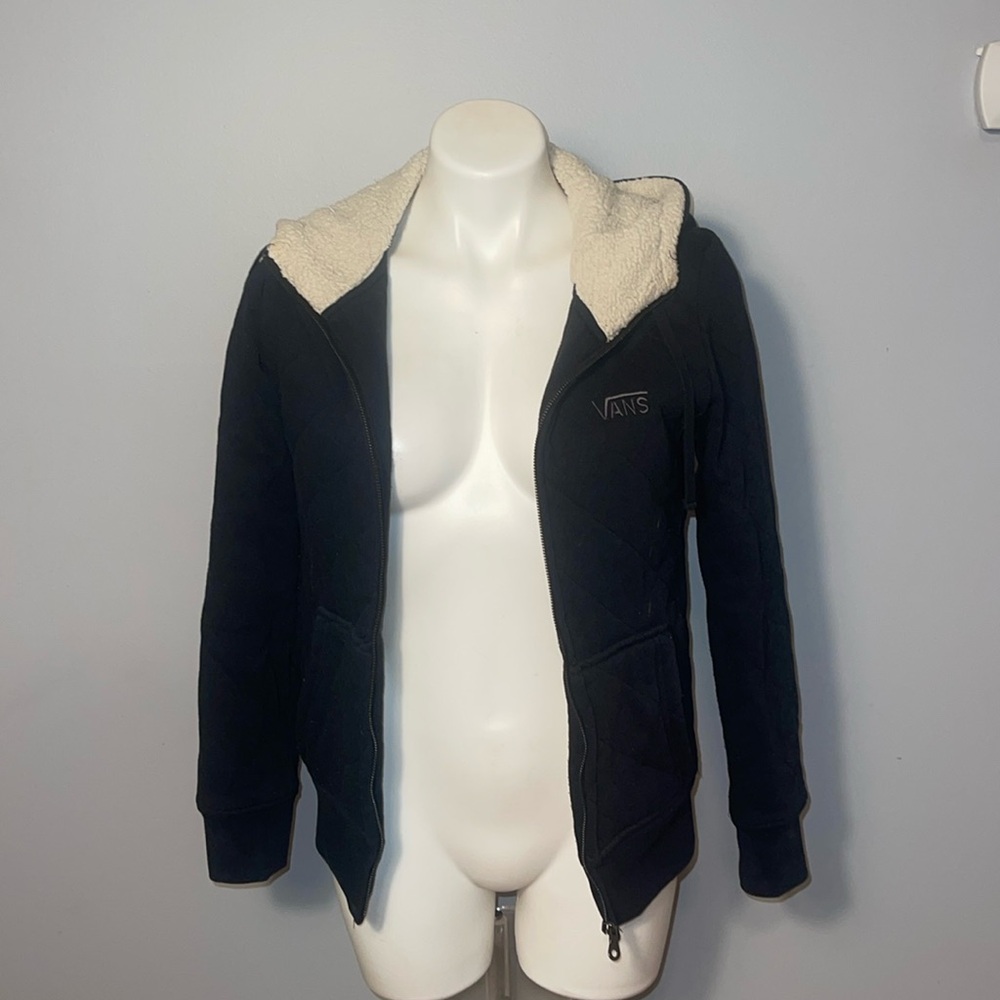 Vans ladies fleece lined full zip hoodie. Size small.